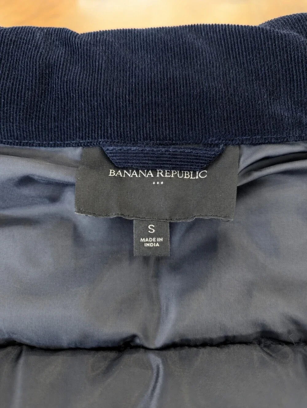 Navy Blue Banana Republic Puffer Vest - Quilted Corduroy